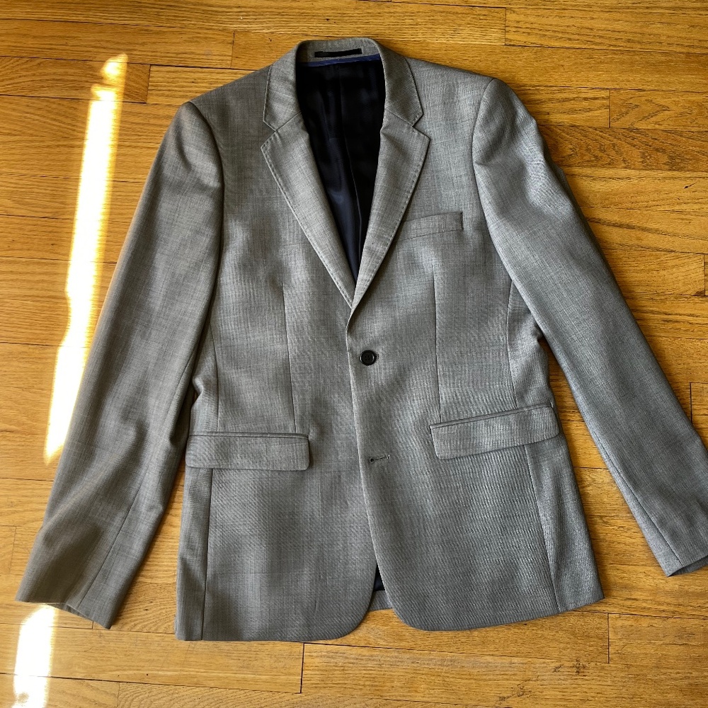 Topman suit -- gray slim fit wool blend -- jacket US size 38 pants US size 32R